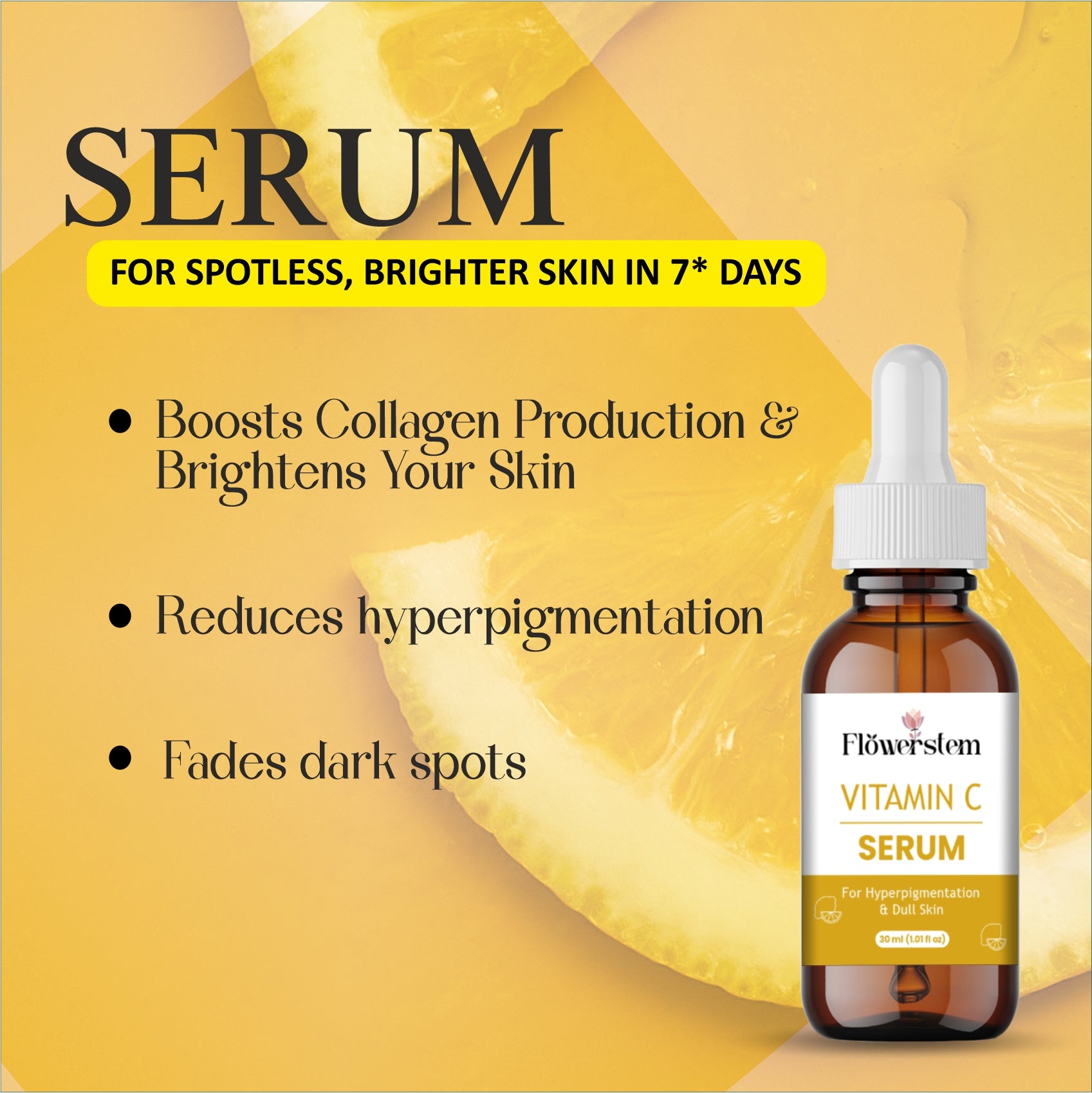 Vitamin C Face Serum for Glowing Skin | Brightening & Anti-Aging Serum with Hyaluronic Acid & Vitamin E | Fades Dark Spots, Evens Skin Tone, Reduces Fine Lines | For Men & Women – 30ml