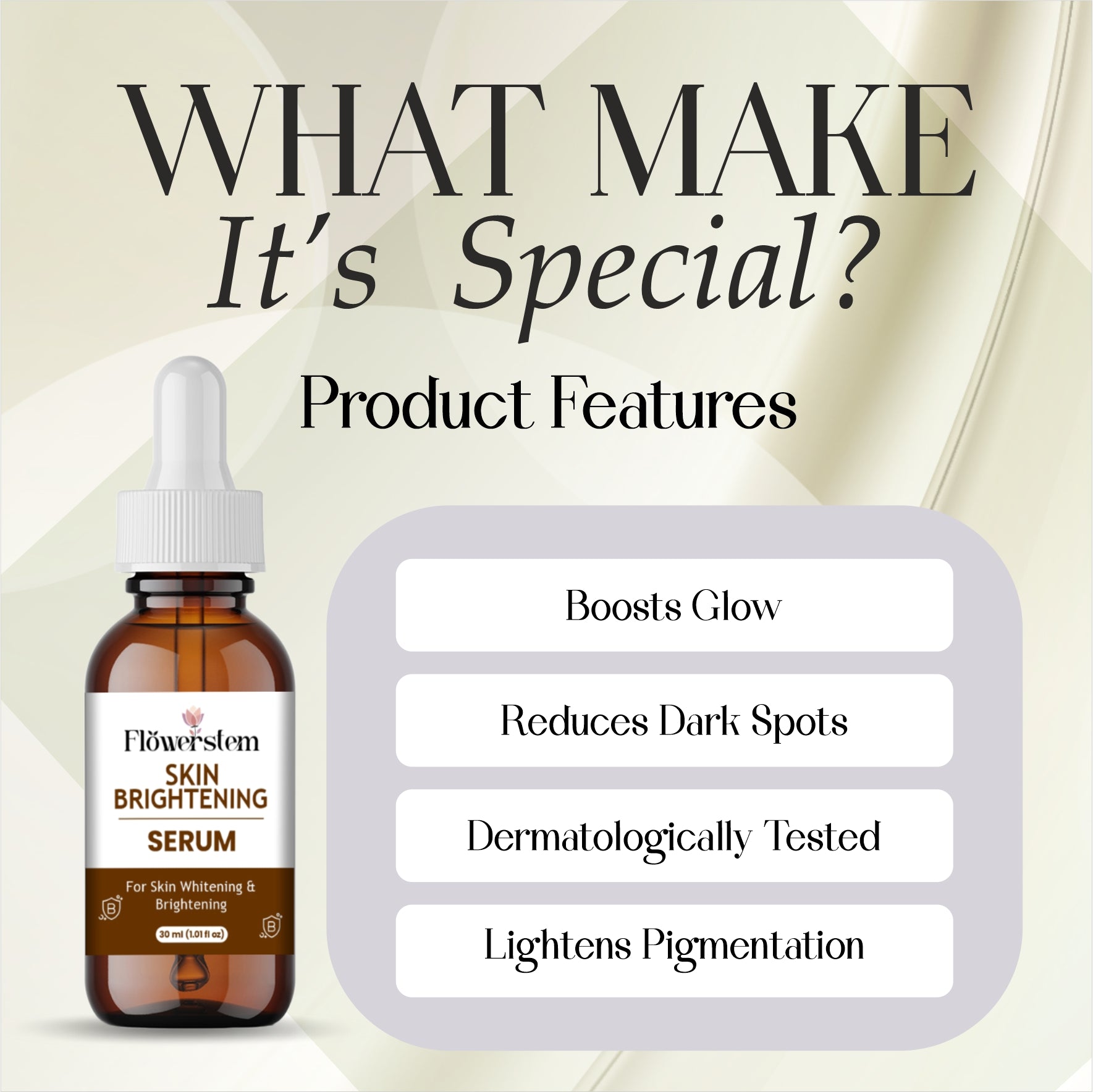 Skin Brightening Serum with Vitamin C, Niacinamide & Hyaluronic Acid | Dark Spot Corrector | Evens Skin Tone | Hydrating Face Serum for Radiant & Glowing Skin – 30ml